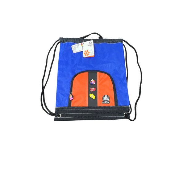 Crocs Blue & Orange With Super Mario Jibbitz Charms Carry Sack  Backpack - New - Picture 2 of 10